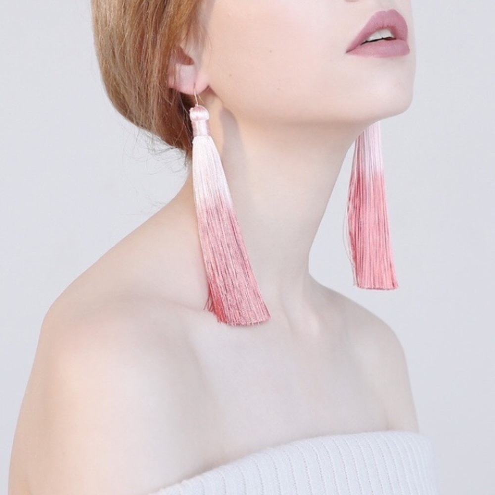 BOGO PINK OMBRÉ TASSEL EARRINGS